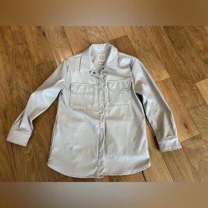 Stoosh Light Gray Faux Leather Shacket